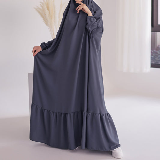 Fine & Feminine: Flowy & Comfortable Flounce Hem Jilbab/Prayer Dress